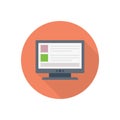 Screen vector flat color icon Royalty Free Stock Photo