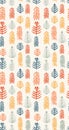 Screen wallpaper template. Scandinavian simple forest tree, vector illustration