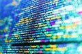 Screen of web developing javascript code. Big data and Internet of things trend. Screenshot with random parts of program code. Royalty Free Stock Photo