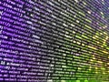 Screen of web developing php code on dark background. HTML code on lcd screen. Modern tech. Abstract computer script about big Royalty Free Stock Photo