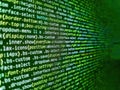 Screen of web developing php code on dark background. Writing programming code on laptop. Web abstract programming and created Royalty Free Stock Photo