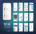 Screen wireframes. Mobile interface app wireframe kit. Ui vector templates