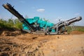 Screener Heavy Equipment Machine in the Summer on a Job Site Royalty Free Stock Photo