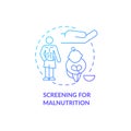 Screening for malnutrition concept icon.