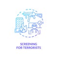 Screening for terrorists concept icon