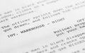 Screenplay close-up 2 (generic film text written by photographer Royalty Free Stock Photo