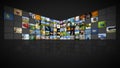 100 screens video wall Royalty Free Stock Photo