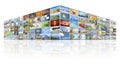 100 screens video wall Royalty Free Stock Photo