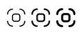 Screenshot icons set. Capture symbol. Scan QR code line icon. Center focus symbol. Screen shot and auto focus sign