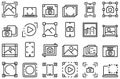 Screenshot icons set outline vector. Take app
