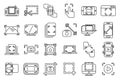 Screenshot icons set outline vector. Take app
