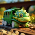 Cute Green Ankylosaurus Toy Train Set For Kids