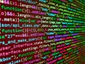Screenshot with random parts of program code. Programming code abstract background screen of software. Database bits access stream Royalty Free Stock Photo