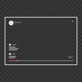 A screenshot of a video playback screen in social networks, with chat, buttons, on a white background.