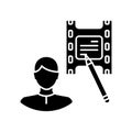 Screenwriter black glyph icon