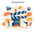 Screenwriter concept. Person create a screenplay for movie.