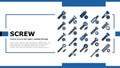 Screw And Bolt Building Accessory Landing Header Vector