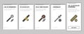 Screw And Bolt Building Accessory Onboarding Icons Set Vector