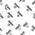Screw And Bolt Building Accessory Vector Seamless Pattern