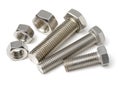 Screw, bolt, stud, nut, washer and spring washer Royalty Free Stock Photo