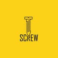 Screw. Color black and text vector logo design