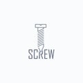 Screw. Color grey and text vector logo design