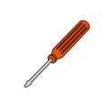Screw driver clipart vector illustration Royalty Free Stock Photo