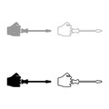 Screw driver in hand tool in use Arm with screwdriver for unscrewing set icon grey black color vector illustration flat style