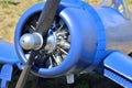 the engine of an old airplane, close-up Royalty Free Stock Photo