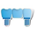 screw on false dentures. Vector illustration decorative design Royalty Free Stock Photo