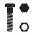 Screw head. Nut and bolt. Black icon