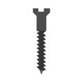 Screw spike steel vector tool isolated white. Repair flat metal bolt illustration icon equipment industry