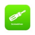 Screwdrive icon green vector Royalty Free Stock Photo