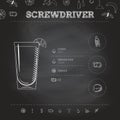 Screwdriver. Cocktail infographic set. Vector illustration