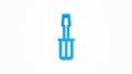 screwdriver realistic icon. 3d line vector illustration. Top view