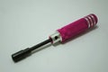 Screwdriver handle socket , Nut Driver on a white background. Anodized handle aluminium