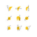 Screwdriver and home icons, electricity works