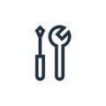 screwdriver icon vector from handcrafts concept. Thin line illustration of screwdriver editable stroke. screwdriver linear sign