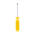Screwdriver industry technology object hardware sign vector icon. Yellow handle professional carpentry pictogram
