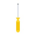 Screwdriver industry technology object hardware sign vector icon. Yellow handle professional carpentry pictogram