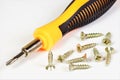 A screwdriver is a locksmith tool for tightening fixing screws.