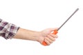 Screwdriver in male hands Royalty Free Stock Photo