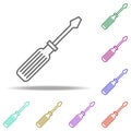 screwdriver outline icon. Elements of Construction in multi color style icons. Simple icon for websites, web design, mobile app, Royalty Free Stock Photo