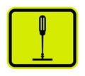 Screwdriver prohibition icon on white background