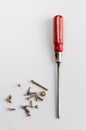 Screwdriver screws Royalty Free Stock Photo