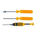 Screwdriver set, illustration for repair and home renovation theme Royalty Free Stock Photo