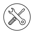 Screwdriver and spanner tool icon Royalty Free Stock Photo