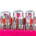 Screwdriver tips close up Royalty Free Stock Photo