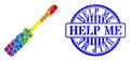 Distress Help Me Stamp Seal and Spectrum Screwdriver Tool Composition Icon of Spheres
