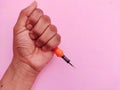 Screwdriver in Hand Royalty Free Stock Photo